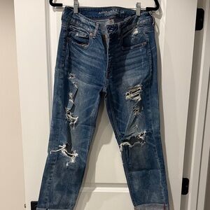 American Eagle Outfitters Women's Ripped Blue Tomgirl Jeans